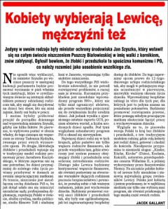 Kobiety wybierają Lewicę, mężczyźni też